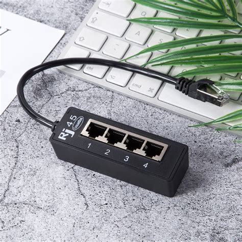 【SG】RJ45 LAN Connector Ethernet Network Splitter Adapter Cable 1 Male ...