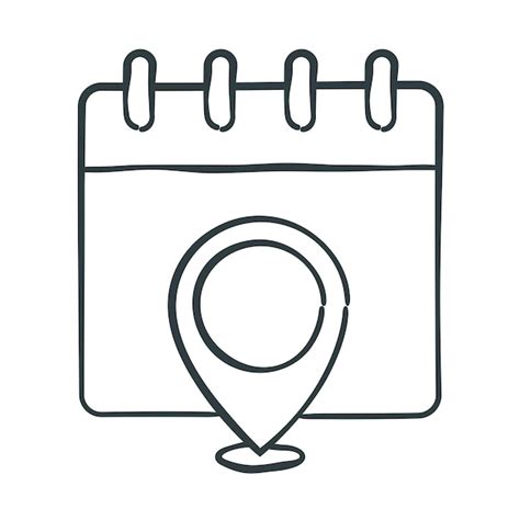 Free Vector Calendar With Location Pin Doodle Style