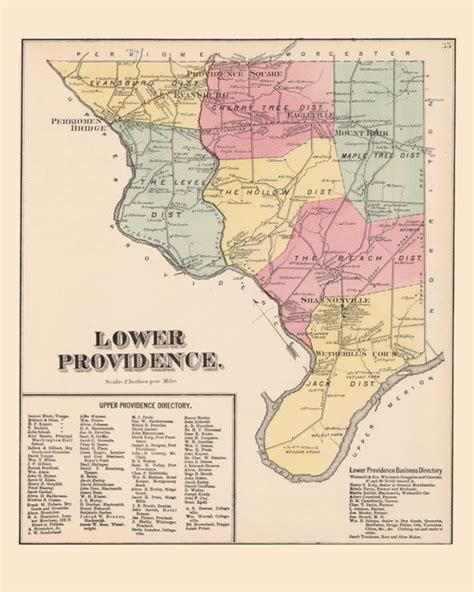 Lower Providence Pennsylvania 1871 Old Map Reprint Montgomery