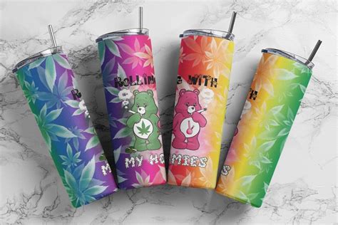 Care Bear Weed Rolling With My Homies 420 Cannabis 20oz Etsy