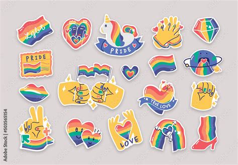 Lgbt Illustrations Gay Pride Stickers Stock Template Adobe Stock