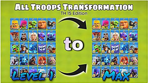 All Troops Transformation At Every Level Clash Of Clans Supercell