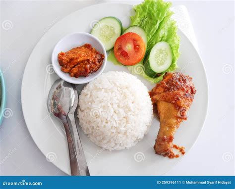 Indonesia Delicious Spicy Food Called Ayam Bakar Bumbu Rujak Stock