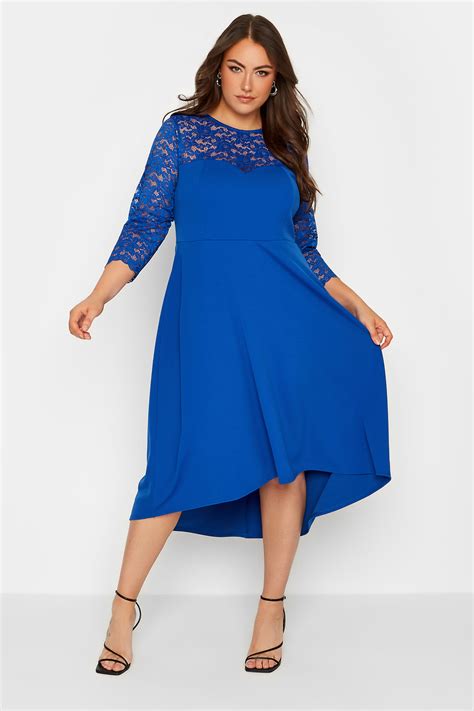 Royal Blue Dress With Sleeves Lace