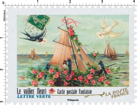 Timbre Le Voilier Fleuri Carte Postale Fantaisie Wikitimbres