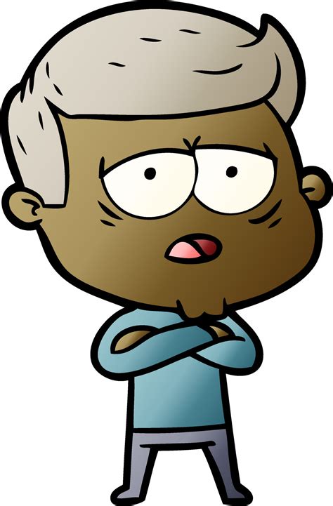 cartoon tired man 12301125 Vector Art at Vecteezy