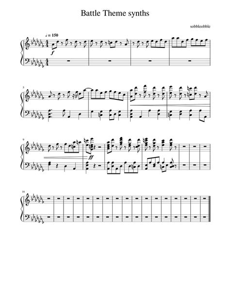 Battletheme Sheet Music For Synthesizer Solo