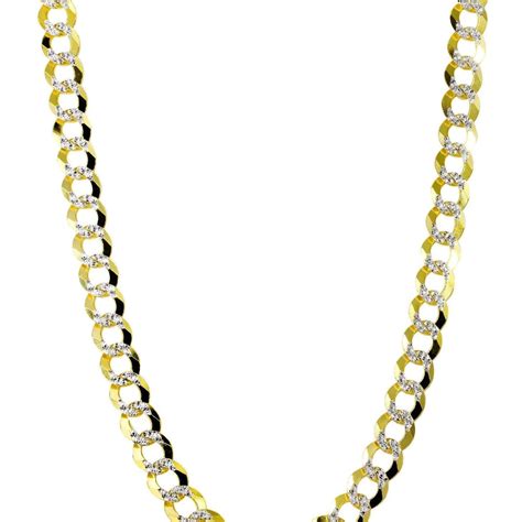 2mm 5 5mm Solid Pave Curb Cuban Yellow Gold Chain Goldzenn