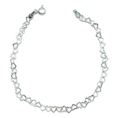 ANDREA COGGIOLA JOYAS Pulsera Corazones Plata Fina 925 Falabella