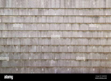 Dry Aged Weathered Cedar Shingle Siding Texture On An Old Summer