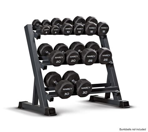 Marcy 3 Tier Metal Steel Home Workout Gym Dumbbell Weight Rack Storage ...