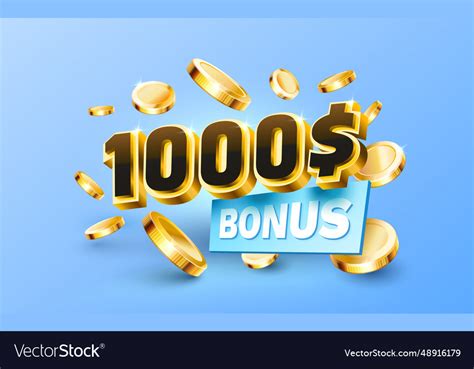 Bonus 1000 coupon special voucher check banner Vector Image