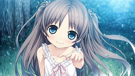 Blue Eyes Blush Brown Hair Cura Flat Chest Game Cg Loli Long Hair Lose