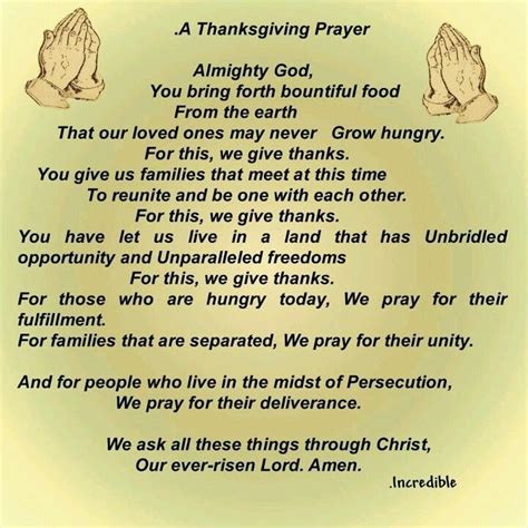 Thanksgiving prayer | Thanksgiving prayers for family, Thanksgiving ...