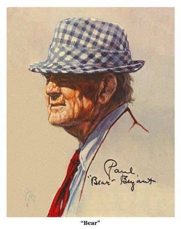 University Of Alabama Tide Coach Paul Bear Bryant Art Print