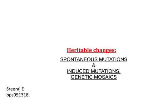 Spontaneous And Induced Mutations PPT