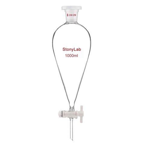 Lab Funnels 24 29 Joint With PTFE Stopcock Drop Funnel 1000ml Pyriform