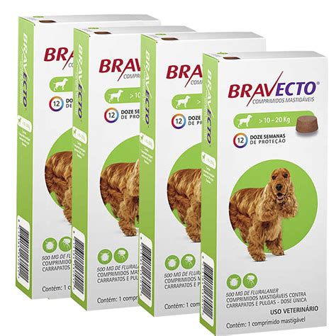 Antipulgas E Carrapatos Bravecto msd 500mg Para Cães De 10kg A 20kg