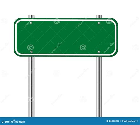 Blank Green Traffic Sign Stock Vector Illustration Of Direction 26628207