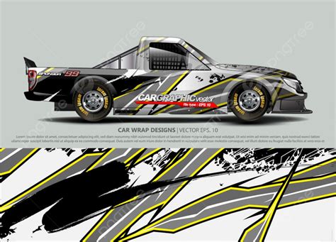 Racing Car Wrap Design Vector For Vehicle Vinyl Sticker And Automotive