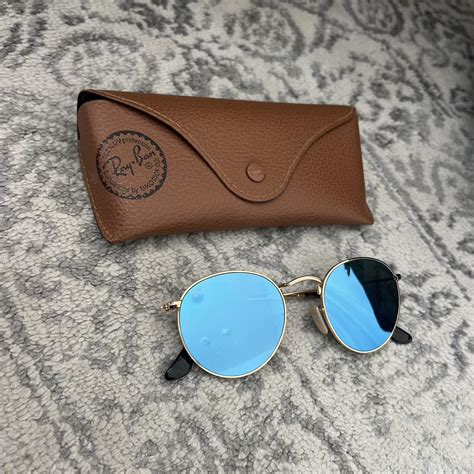 Ray Ban blue round sunglasses. In great condition... - Depop