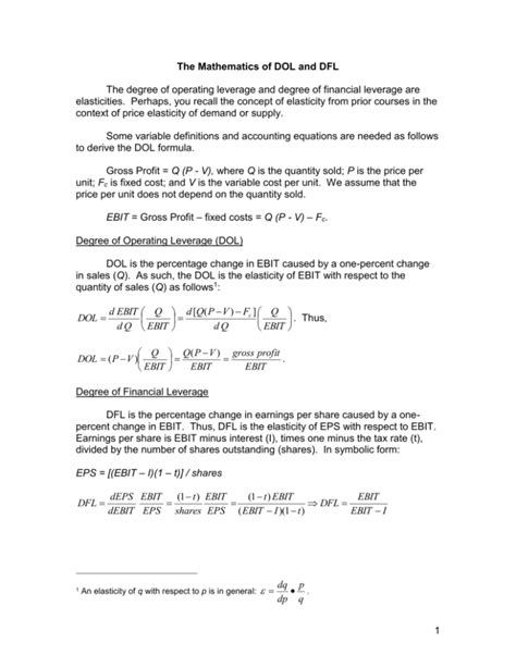 Dol And Dfl Math