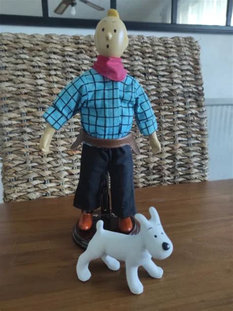 POUPÉE TINTIN COW boy et Milou Porcelaine fine avec socle 1994 EUR