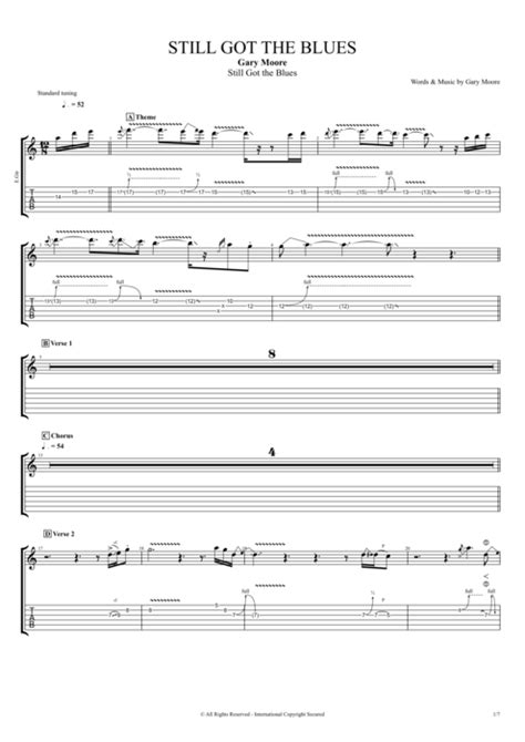 Still Got The Blues By Gary Moore Full Score Guitar Pro Tab