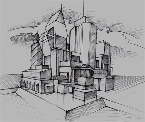 2 Point Perspective Futuristic City