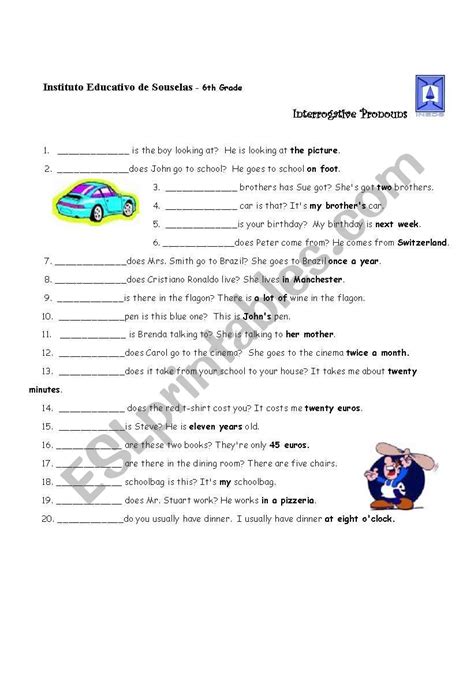 Interrogative Pronouns - ESL worksheet by lhmoniz