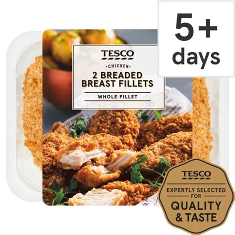 Tesco 2 Breaded Chicken Breast Fillets 350 Tesco Groceries