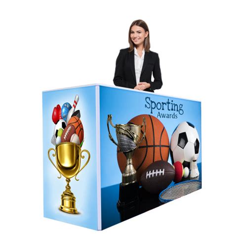 Trade Show Counter Display 6ft wide | Portable SEG Fabric Displays