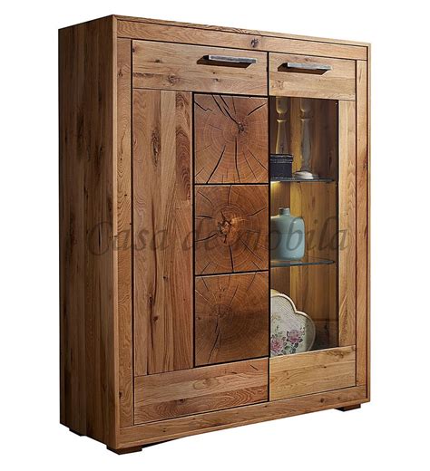 Massivholz Highboard I X X Cm Rustic Wildeiche Ge Lt Hirnholz