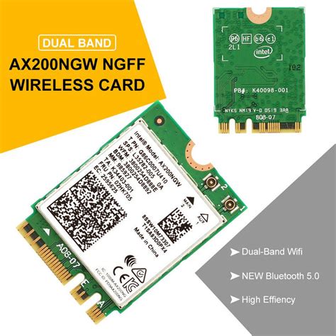 Dual Band Wireless AX200NGW 2.4Gbps 802.11ax Intel AX200 WiFi Card ...