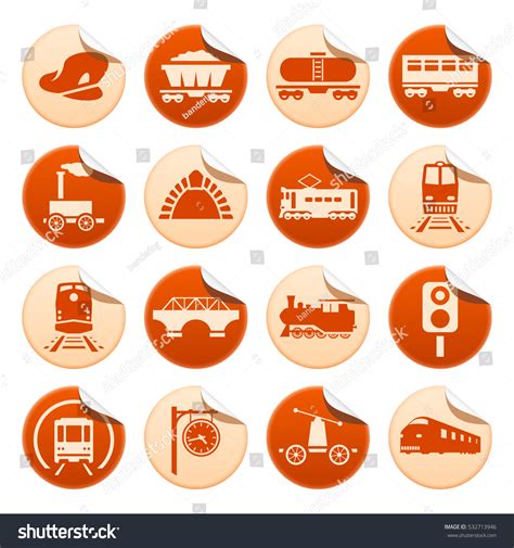 Railway Stickers Stock Vector Royalty Free 532713946 Shutterstock