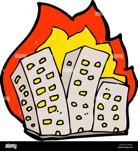 cartoon burning buildings Stock Vector Image & Art - Alamy