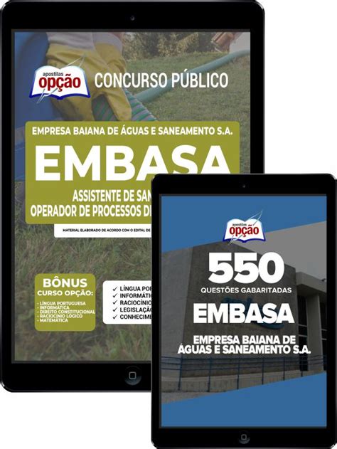 Combo Digital EMBASA Assistente De Saneamento Operador De Processos