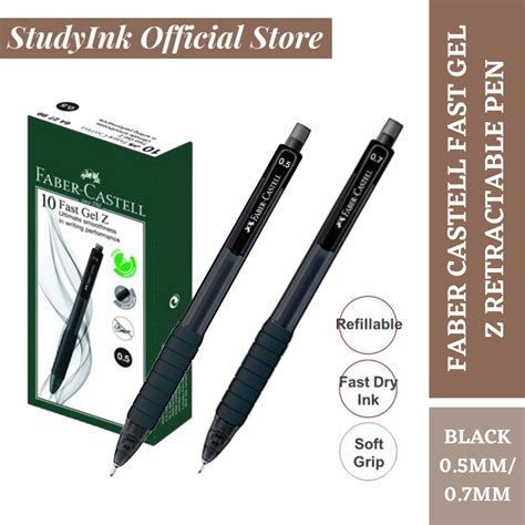 Faber Castell Fast Gel Z Retractable Pen Black Mm Mm Pcs