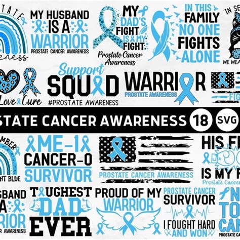 Prostate Cancer Awareness Svg Bundle 25 Designs Prostate Etsy