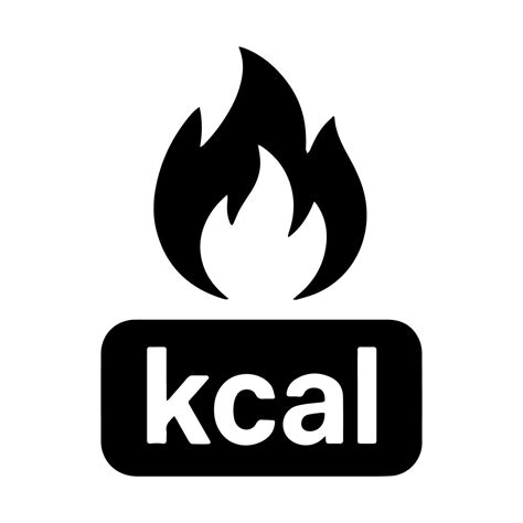 Calorie Burn Icon Fire Flame and Kcal Symbol in Black 60183274 Vector