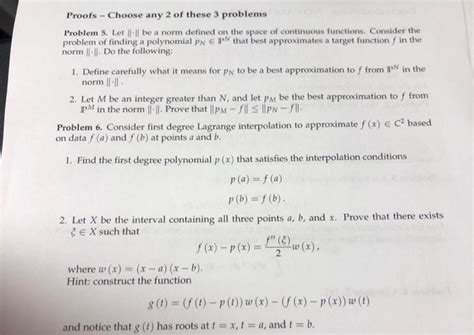 Solved Proofs Choose Any 2 Of These 3 Problems Problem 5