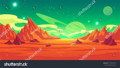 Mars Landscape Alien Planet Background Red Royalty Free Stock