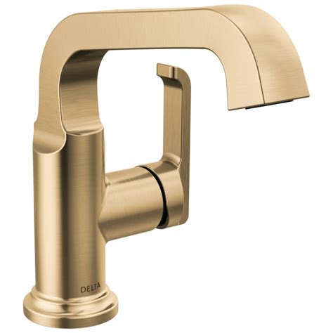 Delta Tetra Lumicoat Champagne Bronze Single Hole 1 Handle Watersense Bathroom Sink Faucet With