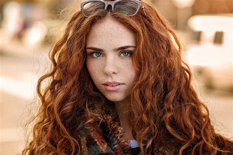 Woman Model Girl Redhead Glasses Freckles Face Wallpaper Resolution