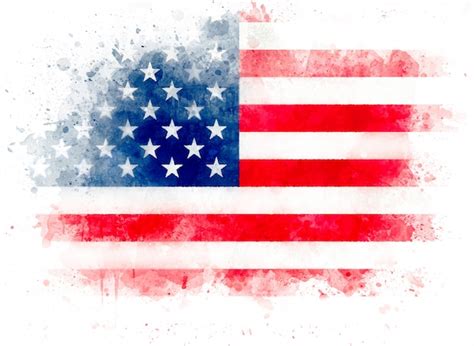 Ilustración De Acuarela Bandera De Estados Unidos Acuarela Bandera Americana Aislada Sobre