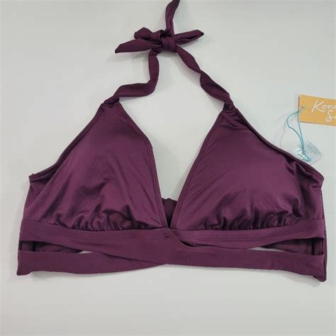 Kona Sol Swim New Kona Sol Purple Halter Tie Back Triangle Bikini