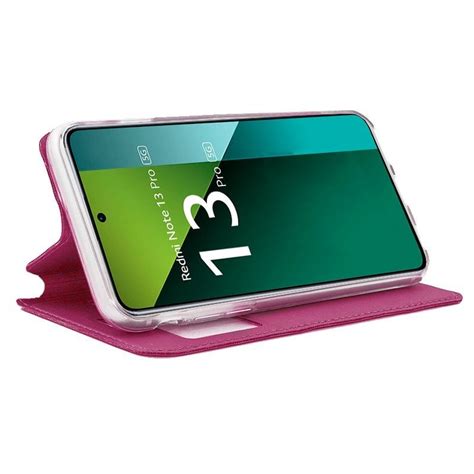 Capa Flip Tipo Livro Rosa Legal Para Xiaomi Redmi Note 13 Pro 5G