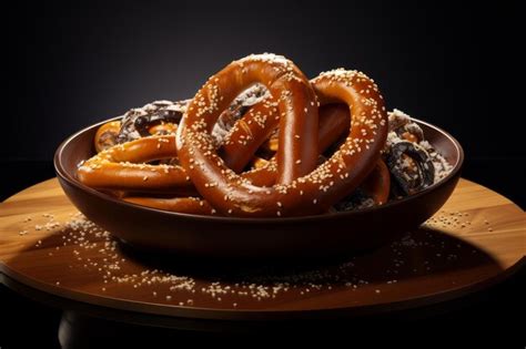 Premium Photo Delicious Soft Baked Pretzel With Salt Generate Ai