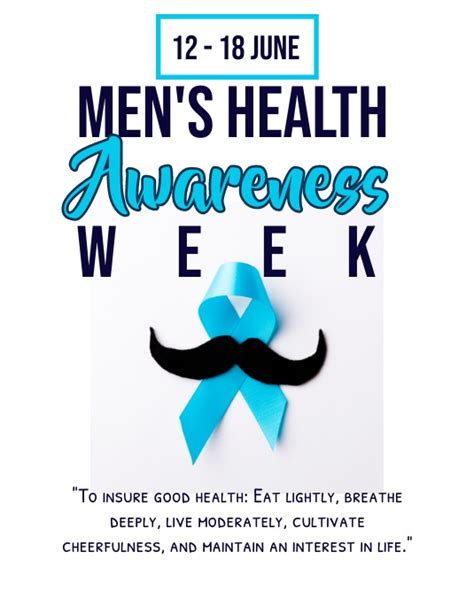 Mens Health Awareness Week Mens Health Template Postermywall