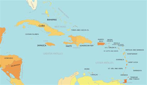 Printable Map Of Caribbean Islands - Wenda Josefina